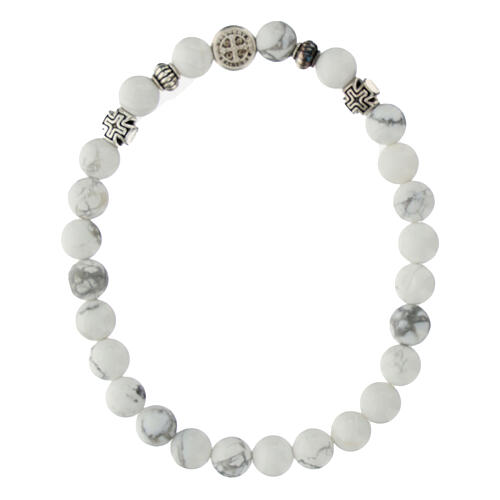 Bracelet howlite blanche élastique 2