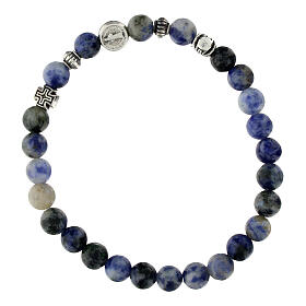 Elastic bracelet of blue sodalite