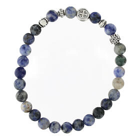 Elastic bracelet of blue sodalite