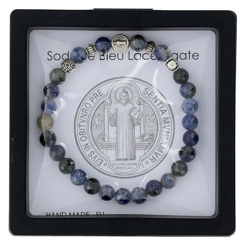 Elastic bracelet in blue sodalite 3