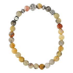 Armband, elastisch, Crazy-Achat-Perlen 5 mm