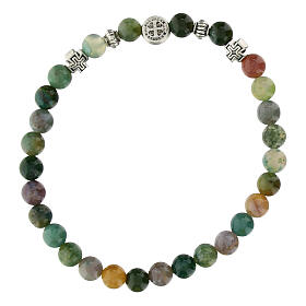 Bracelet élastique en agate indienne