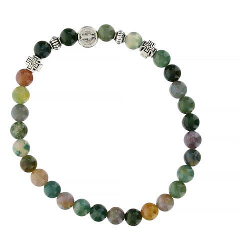 Bracelet élastique en agate indienne 1