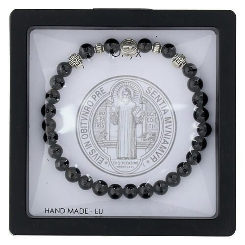 Armband, elastisch, Onyx-Perlen 3