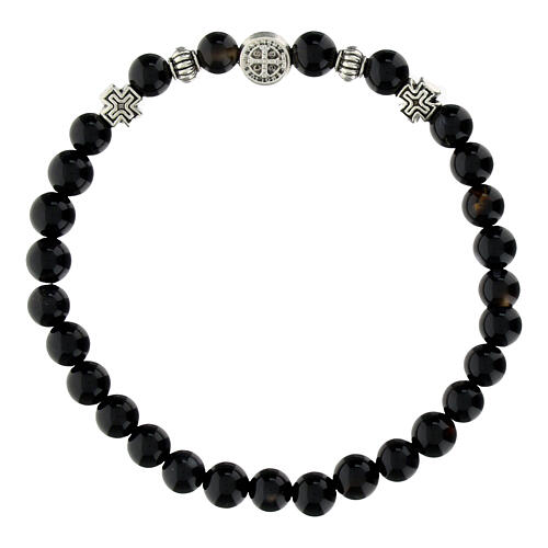 Bracelet en pierre onyx élastique 2