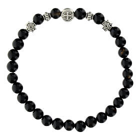 Elastic bracelet with onyx stones