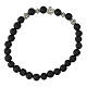 Bracciale elastico con grani in roccia vulcanica s1