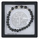 Bracciale elastico con grani in roccia vulcanica s3