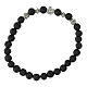 Bracciale elastico con grani in roccia vulcanica s7