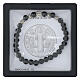 Bracciale elastico con grani in roccia vulcanica s8