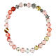 Bracciale elastico con grani in quarzo rosa s1