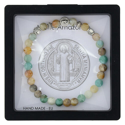Pulseira elástica com contas de amazonita 3
