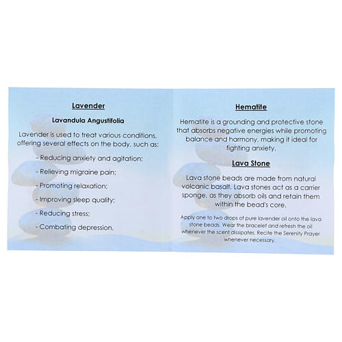 Single decade rosary bracelet of grey hematite and lava stone of 0.2 in 5