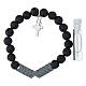 Bracciale decine in ematite grigia e pietra lavica 5 mm s2