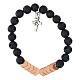Bracciale decina bronzo in ematite e pietra di lava 5 mm s1