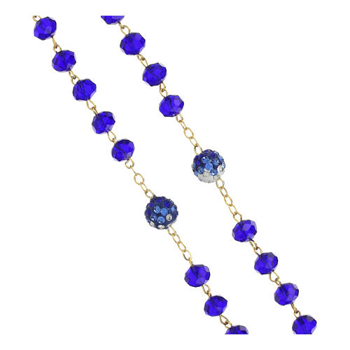 Rosario dorato grani lucidi blu 5 mm 3