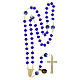 Rosario dorato grani lucidi blu 5 mm s4