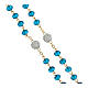 Rosario dorato grani lucidi azzurri 5 mm s3