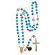 Rosario dorato grani lucidi azzurri 5 mm s4