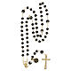 Gold plated rosary with polished black beads of 0.2 in s10
