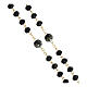 Golden rosary with 5 mm shiny black beads s8