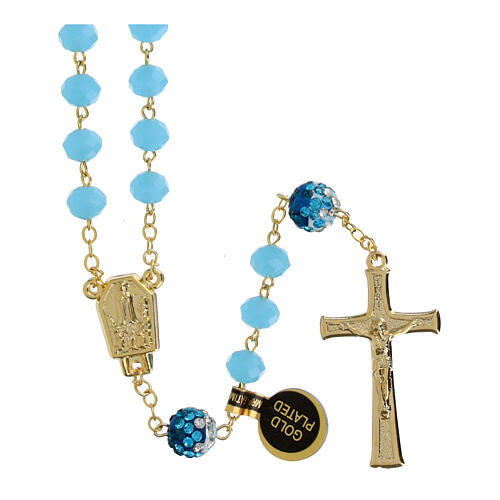 Rosenkranz mit goldenen 5 mm blauen Perlen 1