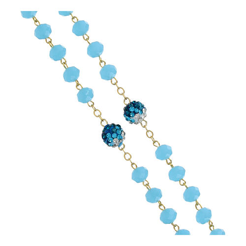 Rosenkranz mit goldenen 5 mm blauen Perlen 3