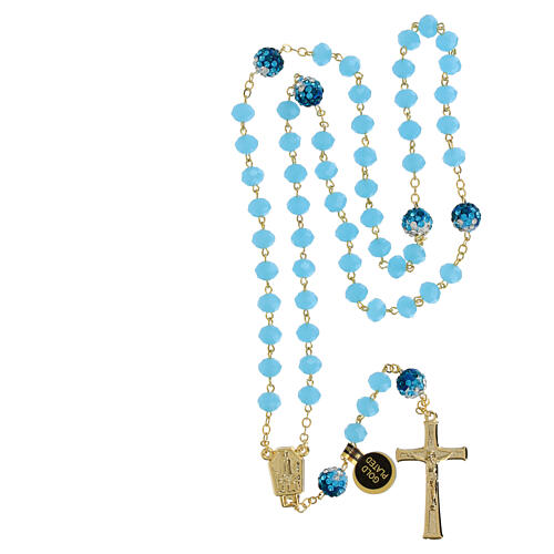 Golden Rosary with Blue Beads 5 mm 4