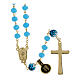 Gold plated rosary with dull turquoise-coloured beads of 0.2 in s2