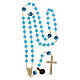 Rosario dorato grani turchese opaco 5 mm s4