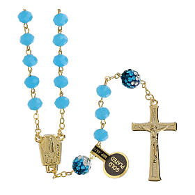 Golden Rosary with Matte Turquoise 5 mm Beads