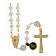 Gold plated rosary with dull white beads of 0.2 in s2