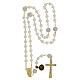 Gold plated rosary with dull white beads of 0.2 in s4