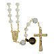 Golden Rosary with Matte White Beads, 5 mm s1