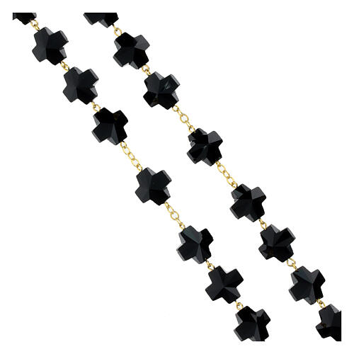 Rosario croci nere 1x1 cm 3