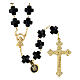Black cross bead rosary, 1x1 cm s1
