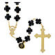Black cross bead rosary, 1x1 cm s2