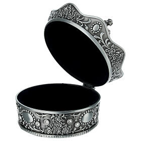 Écrin à chapelet métal couronne 13,5x16 cm