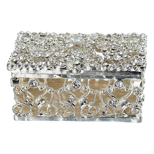 Rectangular rosary case, metal, 1.2x1.8x2.6 in 1