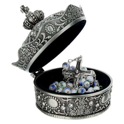 Crown-shaped metal rosary case 3