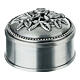 Round metal rosary case with three roses s1