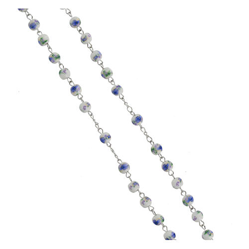 Rosario con grani di plastica con fiorellini 3 mm 3