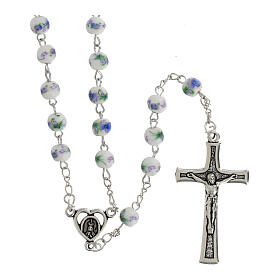 Rosary with 3mm Plastic Beads and Little Flowers