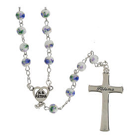 Rosary with 3mm Plastic Beads and Little Flowers