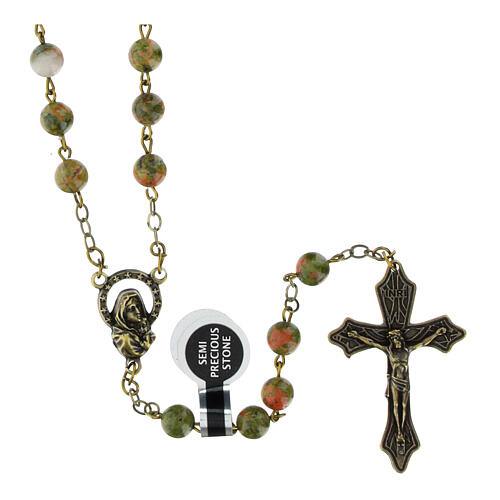 Rosary with 0.12 in unakite beads 1