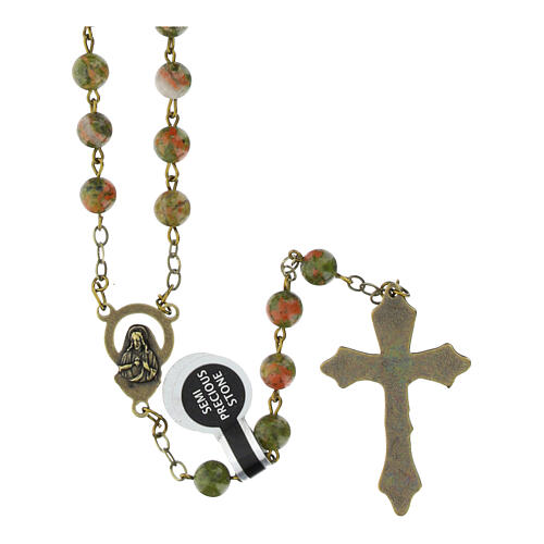 Rosary with 0.12 in unakite beads 2