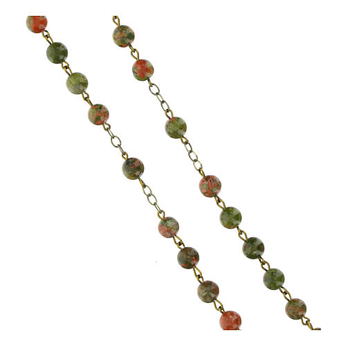 Rosary with 0.12 in unakite beads 3