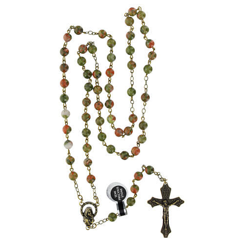 Rosary with 3mm Unakite Beads 4