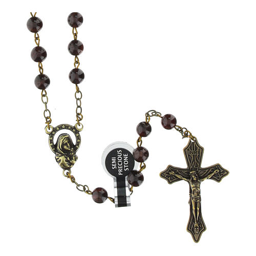 Rosario con grani in granato 3 mm 1