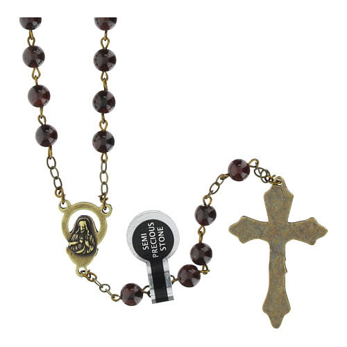 Rosary with 3mm Garnet Beads 2